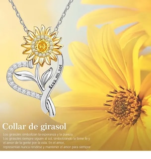 Foto 3 | Joyeria Xtellar Mujer Collare De Plata 925 Collares Girasol Dijes