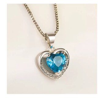 Foto 3 | Collar Moda De Corazón Plata 925 Mujer+ Pendientes+ Pulsera Lab.g, Plata Azul
