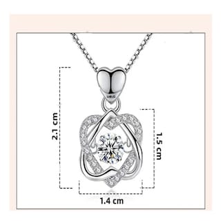 Foto 2 | Collar De Corazón Plata 925 Mujer+ Pendientes Y Pulsera,4en1 Lab.g Plata