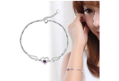 Foto 2 | Collar Xtellar Y Pulsera De Plata 925 Corazón Alas Ángel Para Mujer