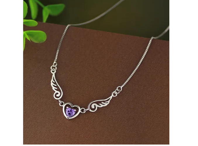 Foto 6 pulgar | Collar Xtellar Y Pulsera De Plata 925 Corazón Alas Ángel Para Mujer