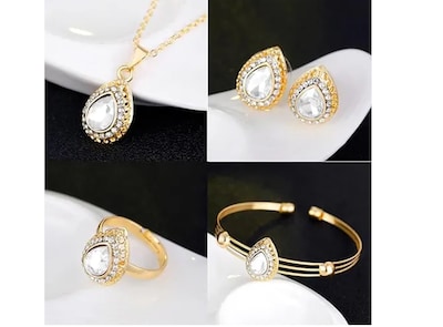 Foto 3 | Conjunto Xtellar De Joyas Para Mujer Collar+aretes + Pulsera+anillo