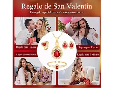 Foto 5 | Conjunto Xtellar De Joyas Para Mujer Collar+aretes + Pulsera+anillo