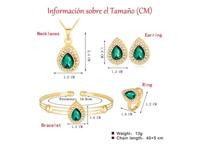 Foto 3 | Conjunto Xtellar De Joyas Para Mujer Collar+aretes + Pulsera+anillo