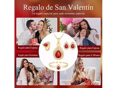Foto 4 | Conjunto Xtellar De Joyas Para Mujer Collar+aretes + Pulsera+anillo