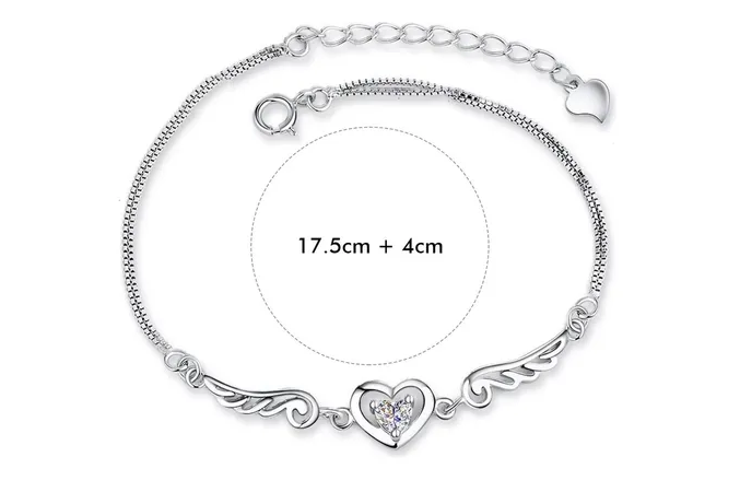 Foto 6 pulgar | Collar Xtellar Y Pulsera De Plata 925 Corazón Alas Ángel Para Mujer