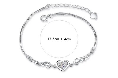 Foto 5 | Collar Xtellar Y Pulsera De Plata 925 Corazón Alas Ángel Para Mujer