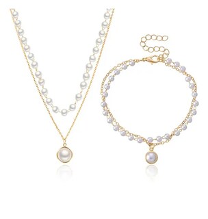Foto 1 | Collar Xtellar De Perlas Pulseras Elegante Lujo Joyería De Mujer 2p
