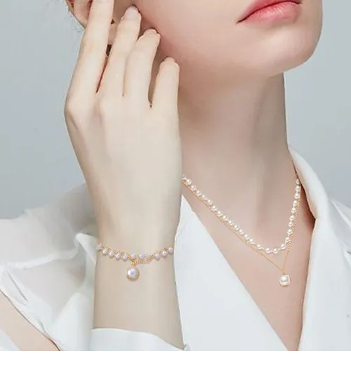 Foto 4 pulgar | Collar Xtellar De Perlas Pulseras Elegante Lujo Joyería De Mujer 2p
