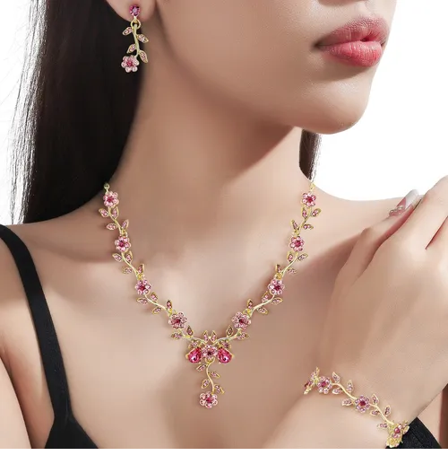 Collar Xtellar De Novia Pulsera Pendientes Juego De Joyas