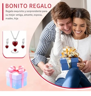 Foto 4 | Collar Xtellar Dije Corazón Cristal Mujer Arete Anillos Caja Kit