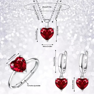 Foto 5 | Collar Xtellar Dije Corazón Cristal Mujer Arete Anillos Caja Kit
