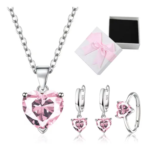 Foto 1 | Collar Xtellar Dije Corazón Cristal Mujer Arete Anillos Caja Kit