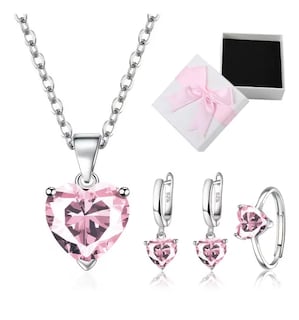 Foto 1 | Collar Xtellar Dije Corazón Cristal Mujer Arete Anillos Caja Kit