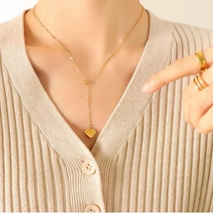 Foto 4 | Collar Xtellar Corazón Cadenas De Oro Accesorios Mujer, Regalos