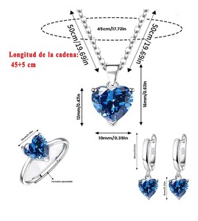Foto 3 | Set de Joyería Xtellar Corazón de Cristal para Mujer