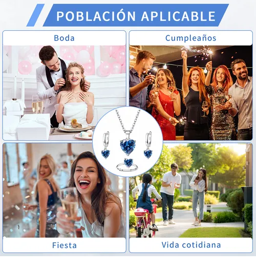 Foto 5 pulgar | Set de Joyería Xtellar Corazón de Cristal para Mujer