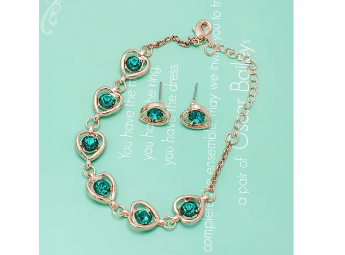Foto 2 | Collar Aretes Anillo y Pulsera Xtellar Corazón de Cristal