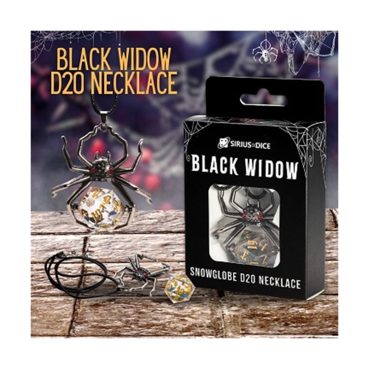 Foto 2 | Collar Sirius Dice Black Widow D20 Snowglobe - Venta Internacional.