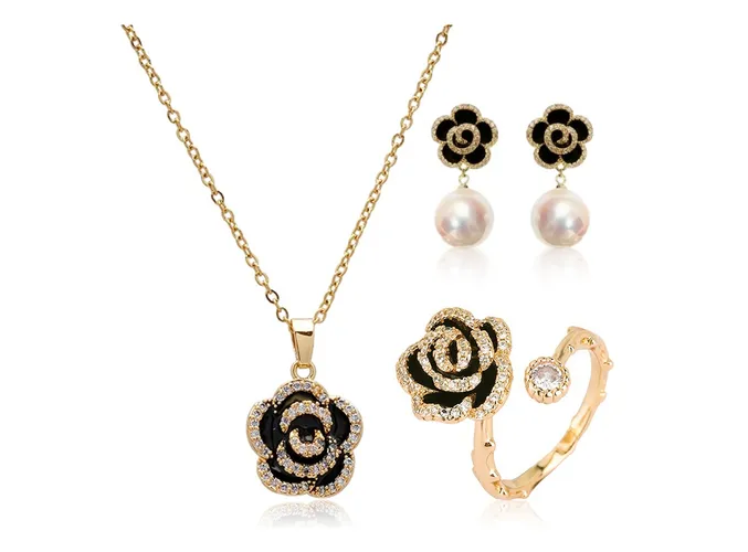 Juego Collar Xtellar con Anillo y Aretes