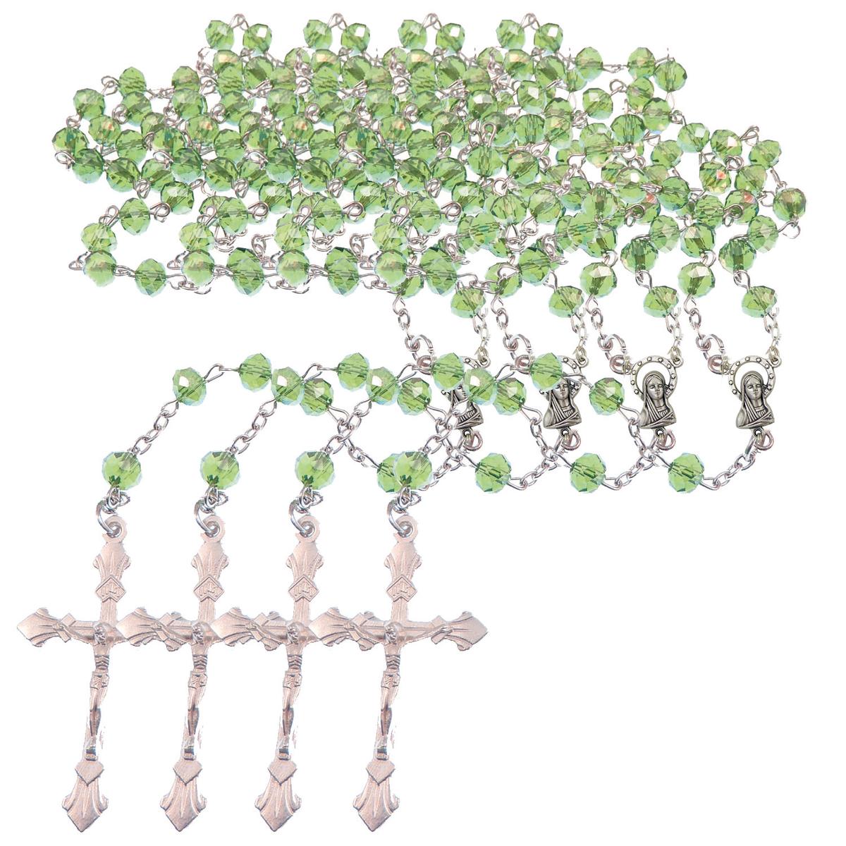 Collar De Vidrio Rosarios Mxolc-004high Monaco 4 Piezas Verde