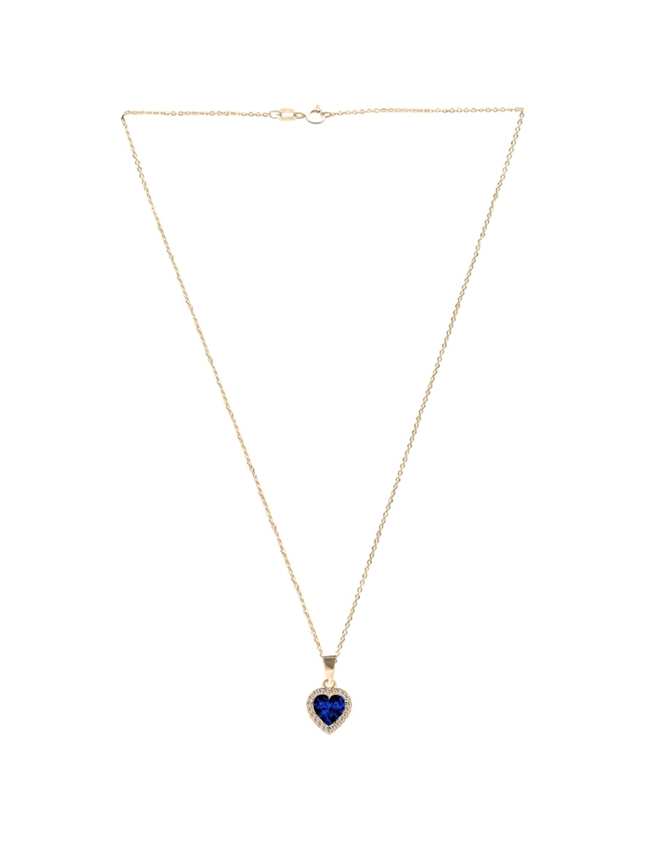 Foto 4 | Collar Zvezda De Chapa De Oro Amarillo De 18k Diseño Corazón Cristal
