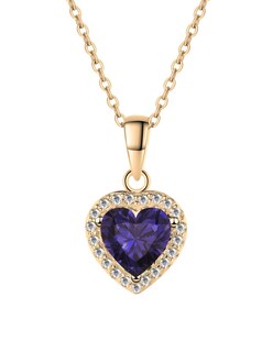Foto 1 | Collar Zvezda De Chapa De Oro Amarillo De 18k Diseño Corazón Cristal