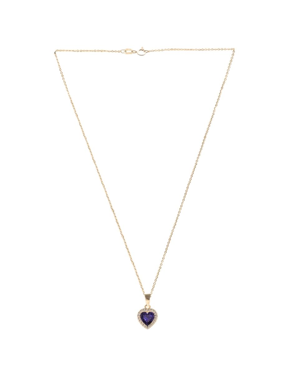 Foto 4 | Collar Zvezda De Chapa De Oro Amarillo De 18k Diseño Corazón Cristal