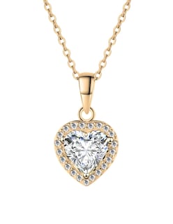 Foto 1 | Collar Zvezda De Chapa De Oro Amarillo De 18k Diseño Corazón Cristal
