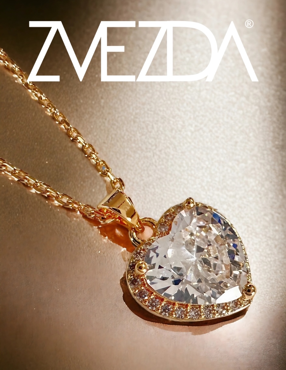 Foto 3 pulgar | Collar Zvezda De Chapa De Oro Amarillo De 18k Diseño Corazón Cristal
