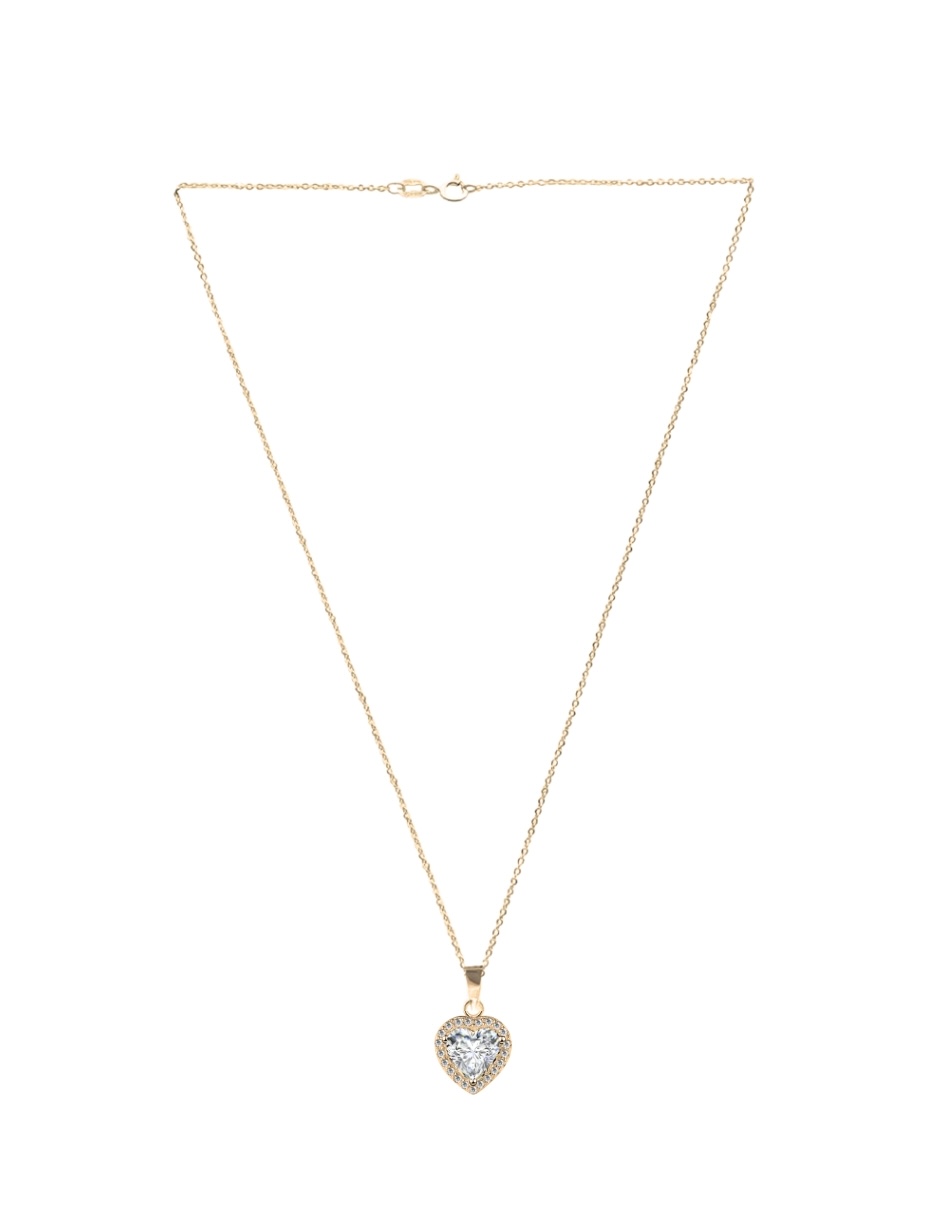 Foto 4 | Collar Zvezda De Chapa De Oro Amarillo De 18k Diseño Corazón Cristal