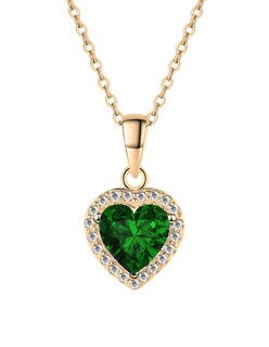 Foto 1 | Collar Zvezda De Chapa De Oro Amarillo De 18k Diseño Corazón Cristal