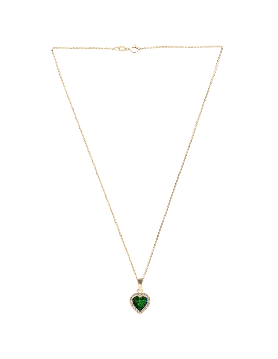 Foto 4 | Collar Zvezda De Chapa De Oro Amarillo De 18k Diseño Corazón Cristal