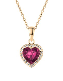 Foto 1 | Collar Zvezda De Chapa De Oro Amarillo De 18k Diseño Corazón Cristal