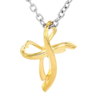 Foto 1 | Collar West Coast Jewelry Elya Love And Faith Cross De Acero Inoxidable Chapado En Oro - Venta Internacional.