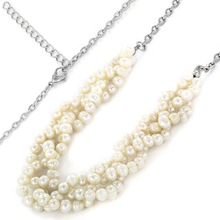 Foto 2 | Collar West Coast Jewelry Elya De Acero Inoxidable Con Perlas De Agua Dulce - Venta Internacional.