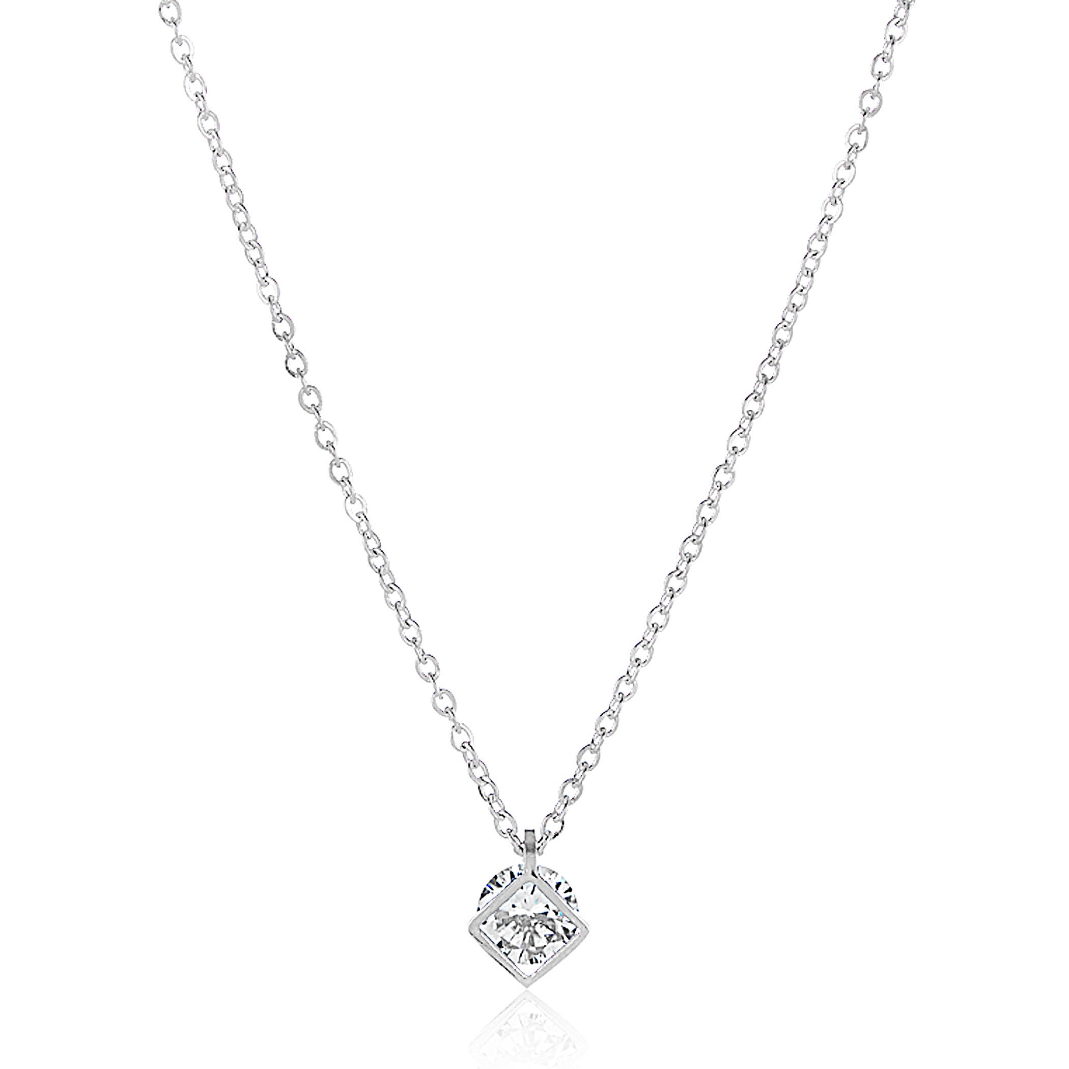 Foto 2 pulgar | Collar West Coast Jewelry Elya De Acero Inoxidable Con Circonita - Venta Internacional.