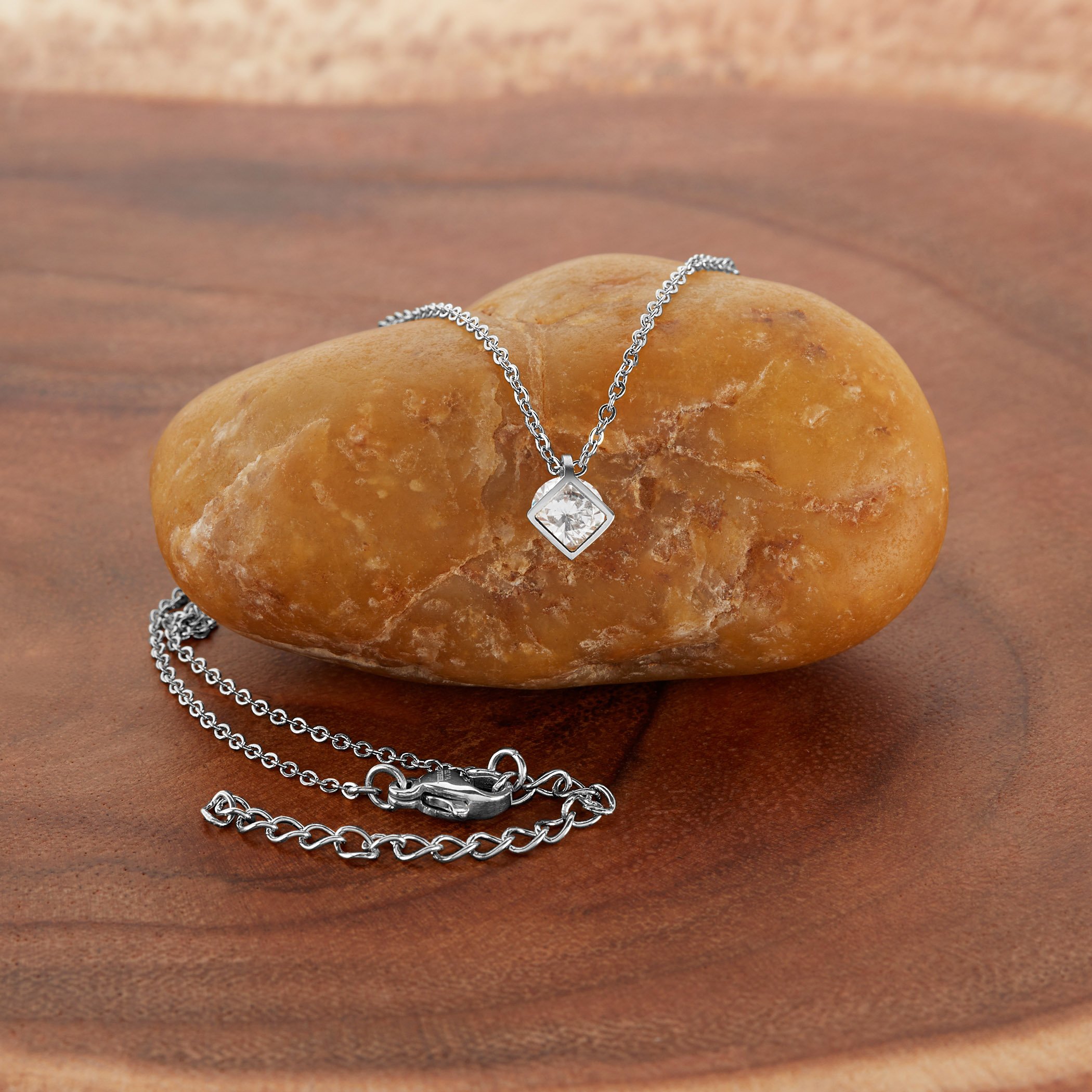 Foto 5 pulgar | Collar West Coast Jewelry Elya De Acero Inoxidable Con Circonita - Venta Internacional.