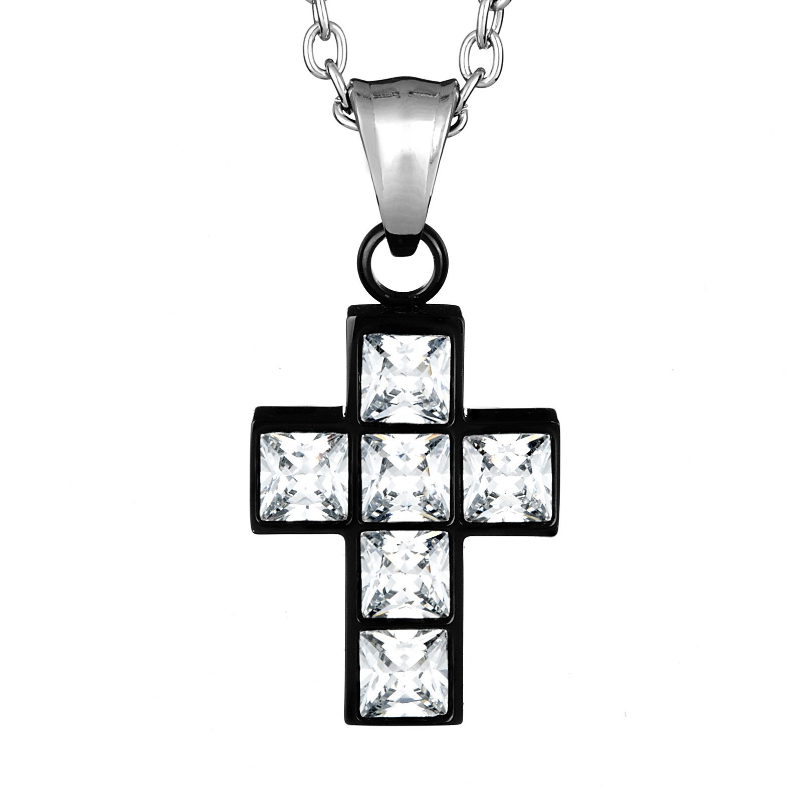 Foto 2 pulgar | Collar De Acero Inoxidable Con Colgante En Forma De Cruz De West Coast Jewelry - Venta Internacional.