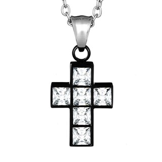 Foto 1 | Collar De Acero Inoxidable Con Colgante En Forma De Cruz De West Coast Jewelry - Venta Internacional.