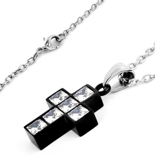 Foto 2 | Collar De Acero Inoxidable Con Colgante En Forma De Cruz De West Coast Jewelry - Venta Internacional.