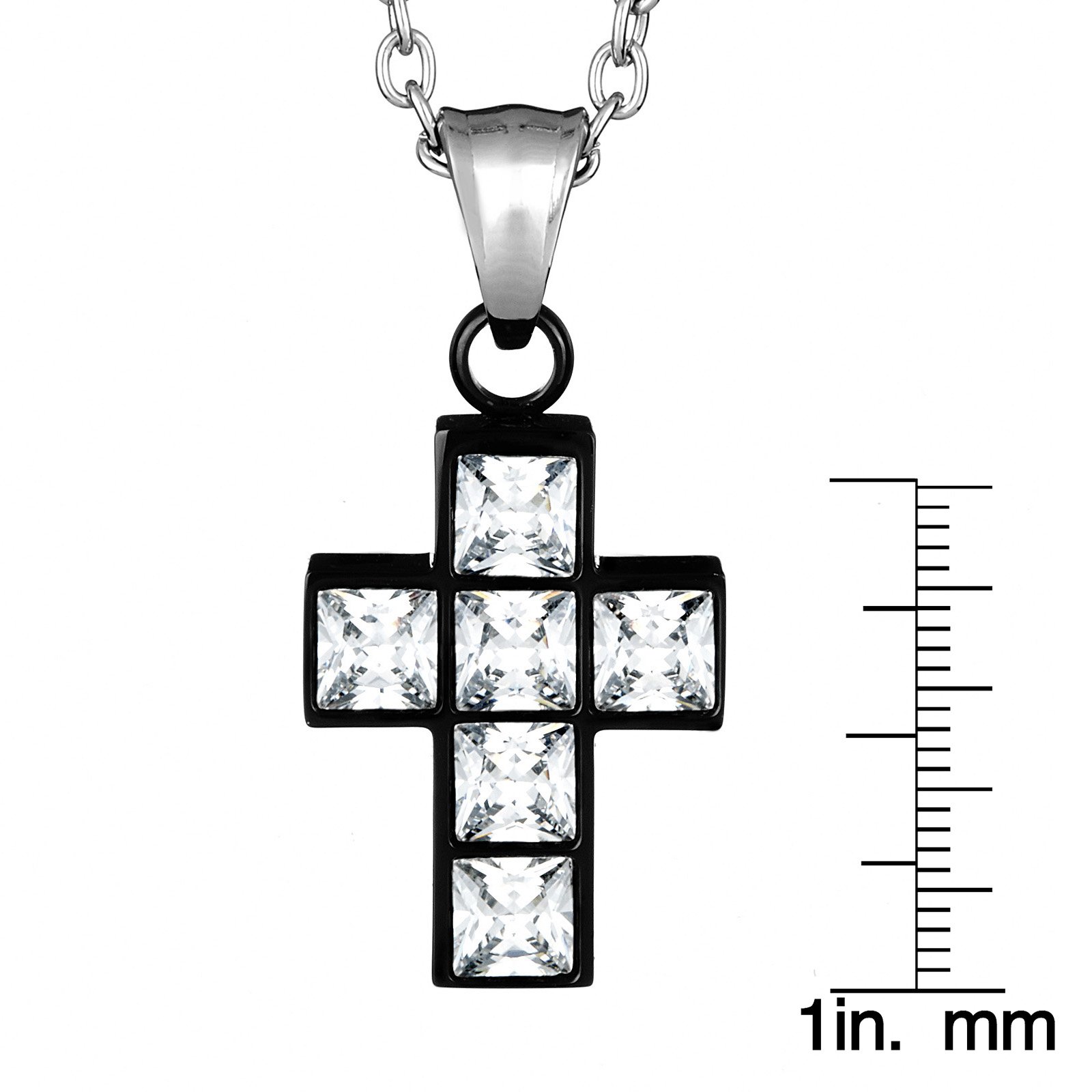 Foto 4 pulgar | Collar De Acero Inoxidable Con Colgante En Forma De Cruz De West Coast Jewelry - Venta Internacional.