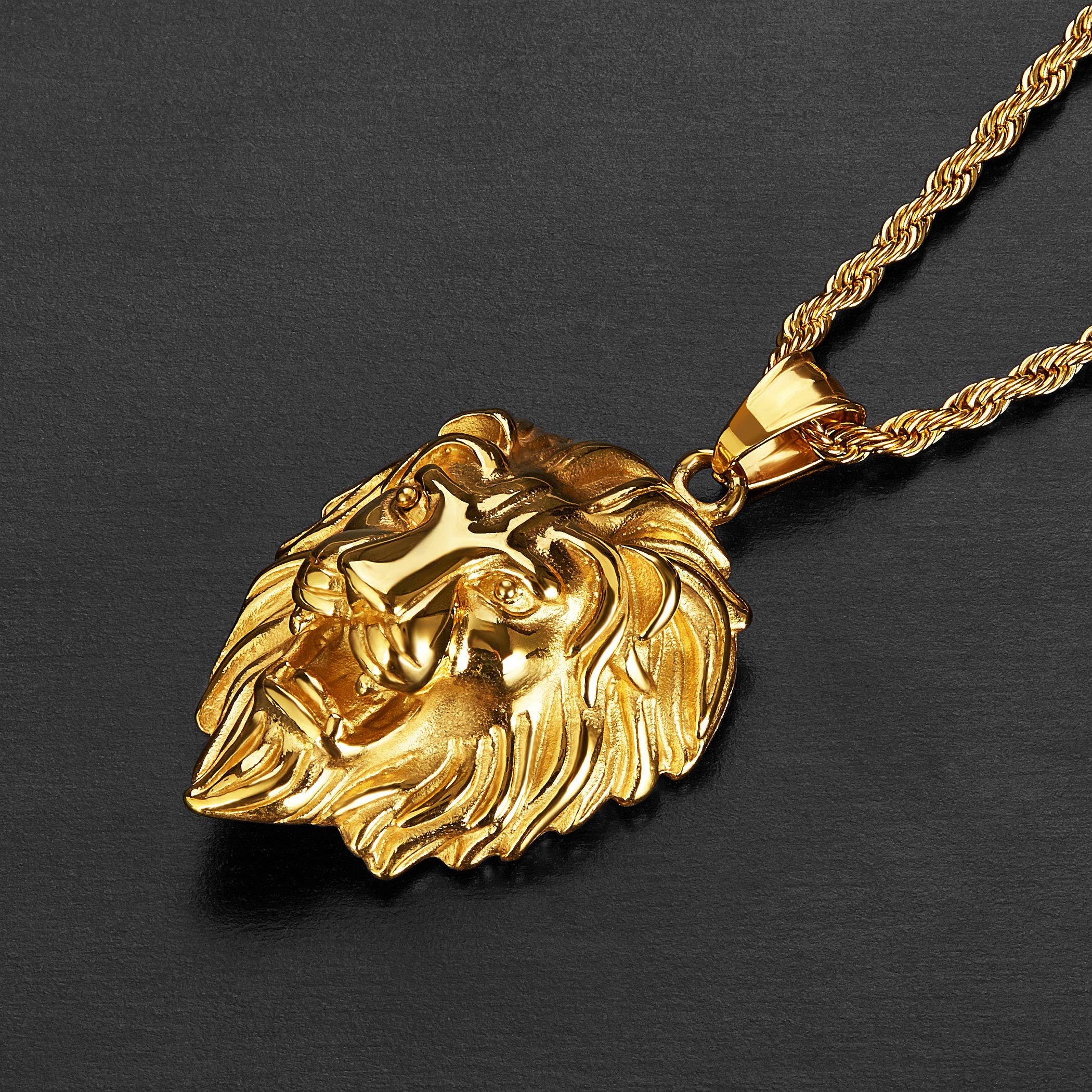 Foto 4 | Colgante Crucible West Coast Jewelry Con Cabeza De León Chapado En Oro - Venta Internacional.