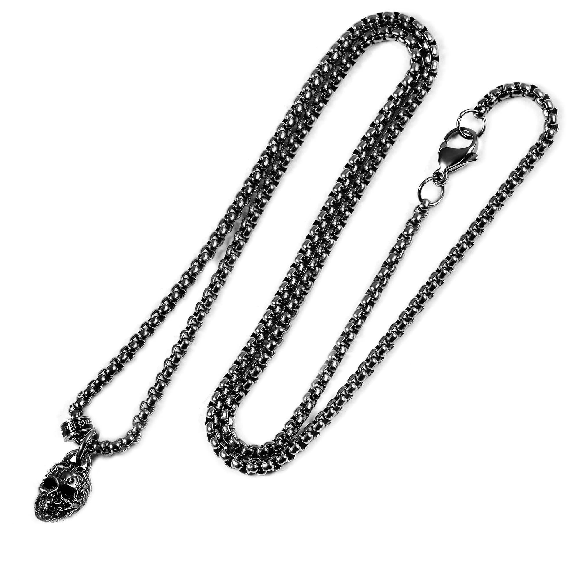 Foto 2 pulgar | Collar Crisol De Acero Chapado En Negro Envejecido Y Pulido - Venta Internacional.