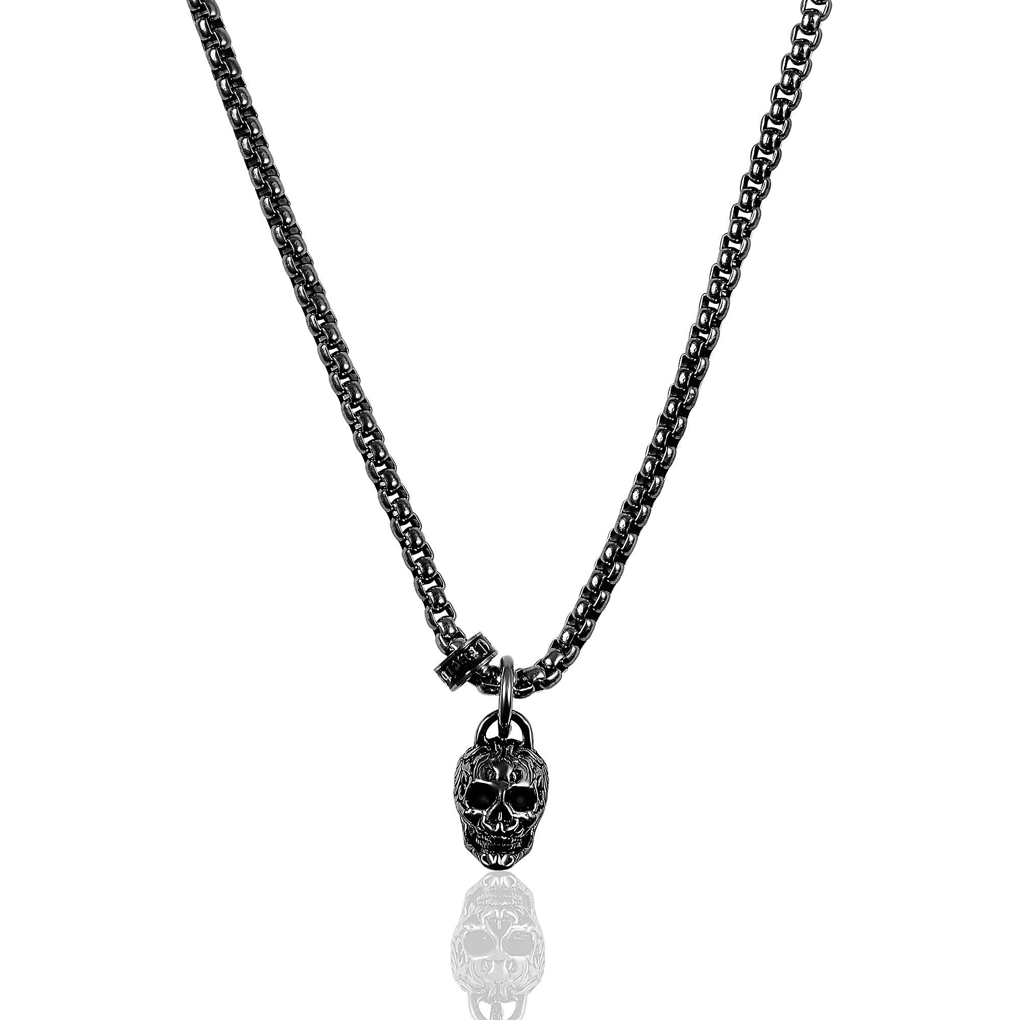 Foto 2 | Collar Crisol De Acero Chapado En Negro Envejecido Y Pulido - Venta Internacional.