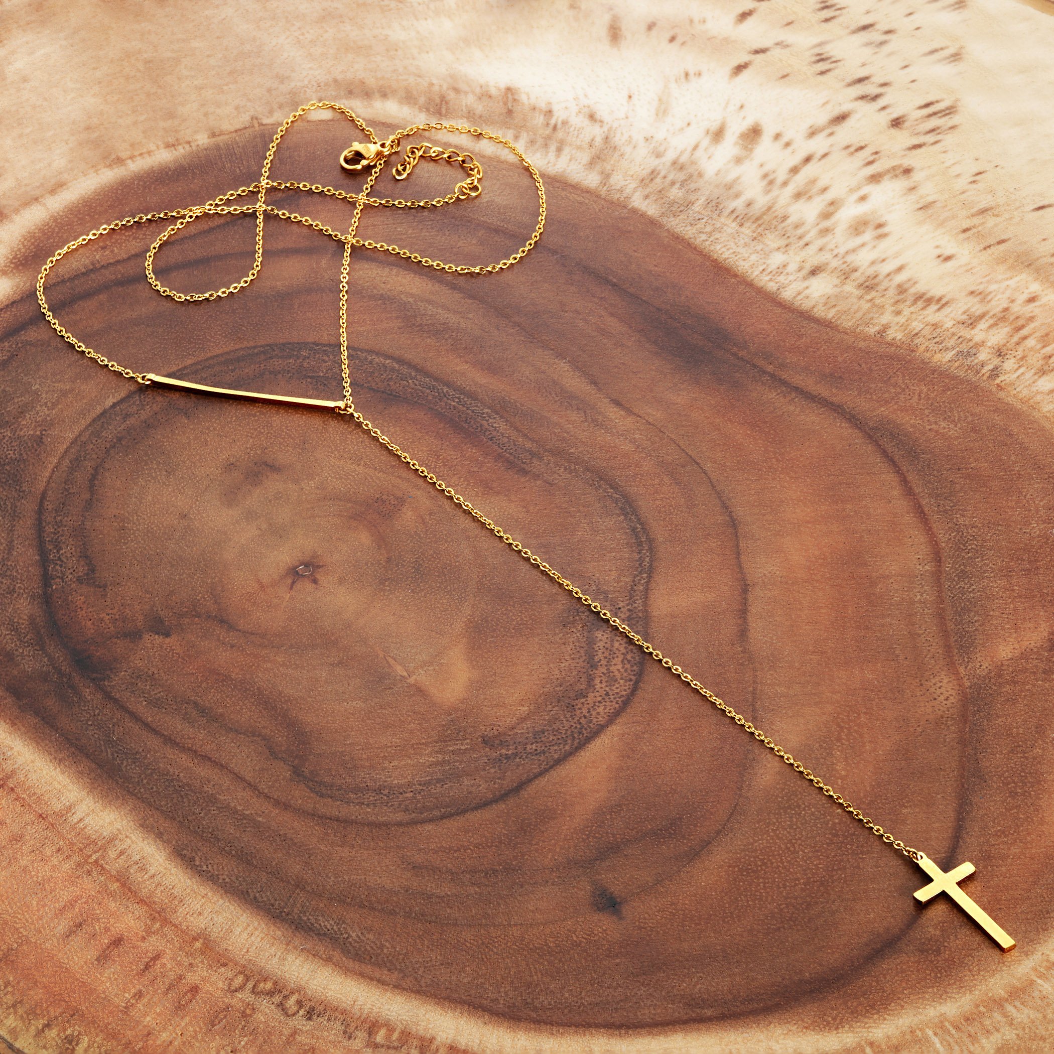 Foto 5 pulgar | Collar West Coast Jewelry Elya De Acero Inoxidable Chapado En Oro - Venta Internacional.