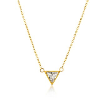 Foto 1 | Collar Elya Con Forma De Triángulo De Circonita Cúbica Pulida Chapado En Oro - Venta Internacional.