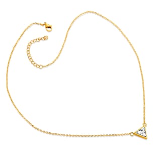 Foto 2 | Collar Elya Con Forma De Triángulo De Circonita Cúbica Pulida Chapado En Oro - Venta Internacional.