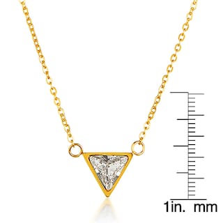 Foto 3 | Collar Elya Con Forma De Triángulo De Circonita Cúbica Pulida Chapado En Oro - Venta Internacional.