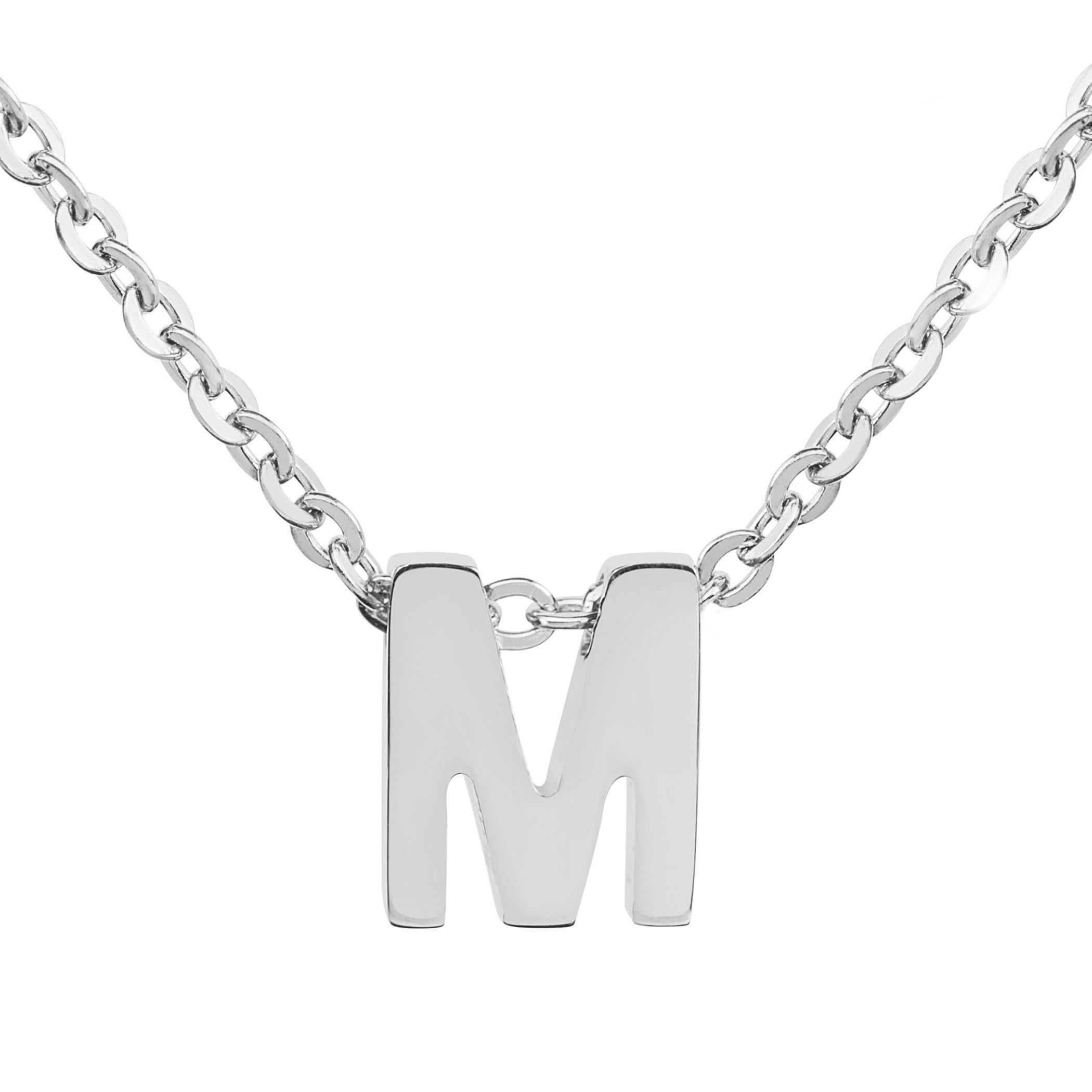 Foto 2 pulgar | Collar West Coast Jewelry Elya De Acero Inoxidable Letra M - Venta Internacional.